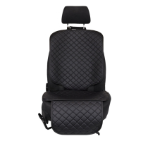 Car seat protector for child seat made of eco-leather, black diamond pattern 
