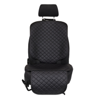 Car seat protector for child seat made of eco-leather, black diamond pattern 