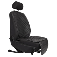 Car seat protector for child seat made of eco-leather, black diamond pattern 