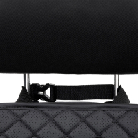 Car seat protector for child seat made of eco-leather, black diamond pattern 