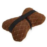 Alcantara Car Headrest Pillow 27×16 cm brown