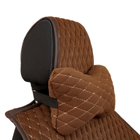 Alcantara Car Headrest Pillow 27×16 cm brown